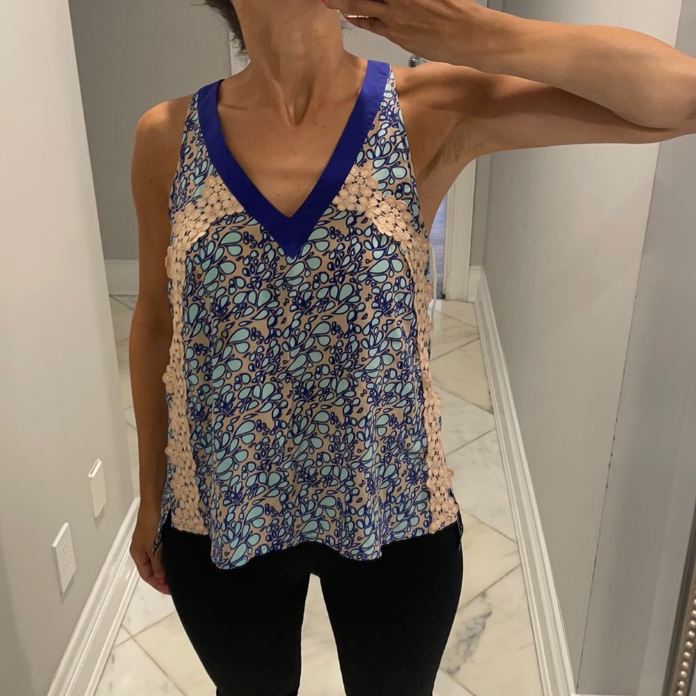 Central Park West racer back printed top